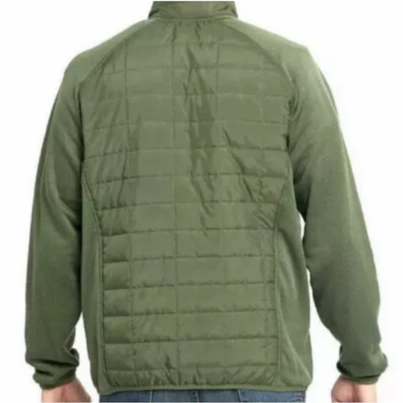 Orvis Quilted Snowbird Full Zip Jacket Lightweight Olive Green Mixed Media Sz XL - Picture 2 of 13